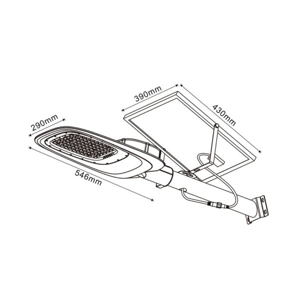 Luminária Solar LED Dece Para Iluminação Pública 300W 6000K - Image 2