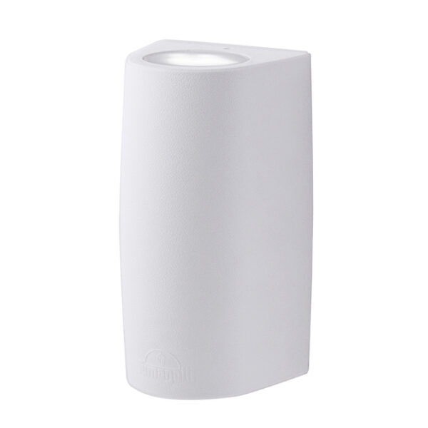 Aplique MARTA 2xGX53 6W botão CCT (3cores) IP55 C.9,2xL.8xAlt.17cm resina branca