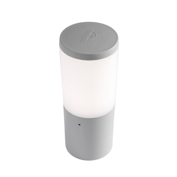 Pilar AMELIA 1xE27 8,5W botão CCT (3cores) IP55 Alt.25xD.10cm resina cinza