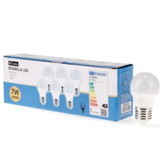 Lâmpada LED E27 G45 7W - Pack 6 3000K
