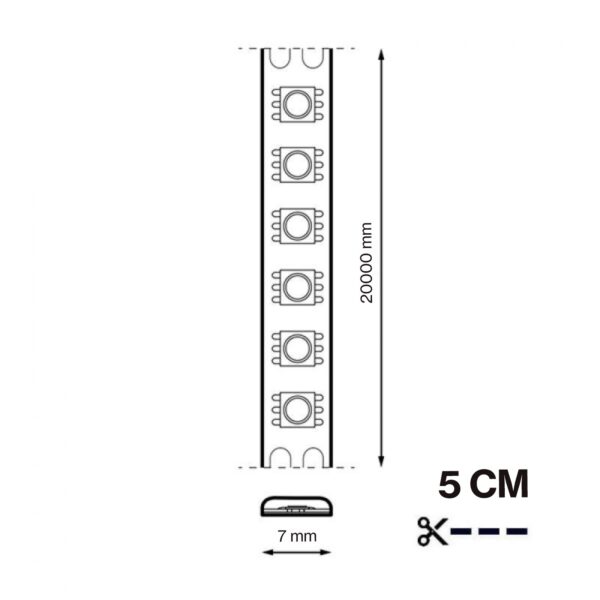 Fita LED 12VCC SMD2835 Flexilight IP44 60 LED/m - 20 Metros 6000K - Image 2