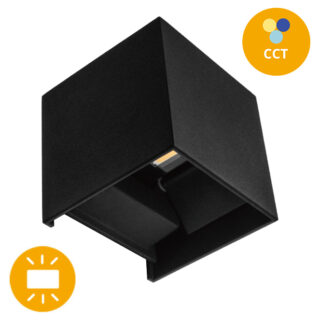 Aplique SOR IP65 2x5W LED CCT 3000/4000/6500K C.10xL.10xAlt.10cm preto