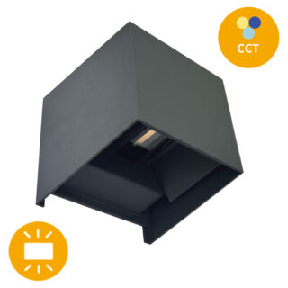Aplique SOR IP65 2x5W LED CCT 3000/4000/6500K C.10xL.10xAlt.10cm antracite