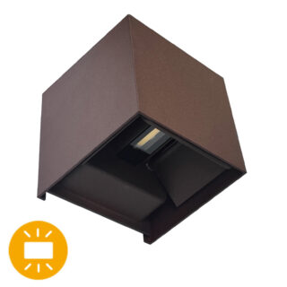 Aplique SOR IP65 2x5W LED 800lm 3000K C.10xL.10xAlt.10cm cor ferrugem