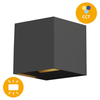 Aplique SORDO IP65 2x3W LED CCT 3000/4000/6500K C.10xL.10xAlt.10cm antracite