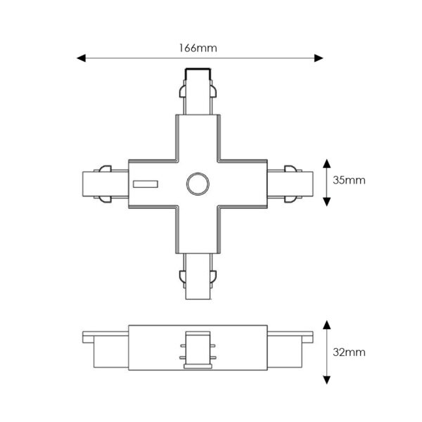 Conector tipo X para calha trifásico - Image 2