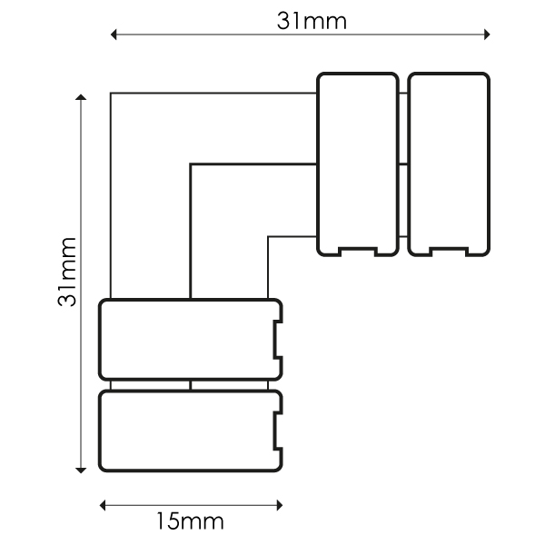 Conector para Fita 10MM 12V/24V Monocolor Tipo L - Image 2