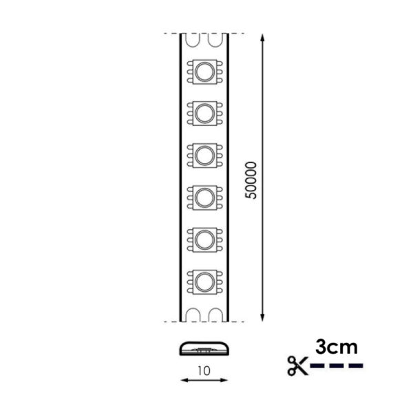 Fita LED 12V DC SMD5050 Videny IP20 RGB 18W/m - 5 Metros - Image 2