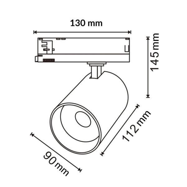 Faretto Led Air Bianco 30W No Flicker per Binario Monofase - Padaria - Image 2
