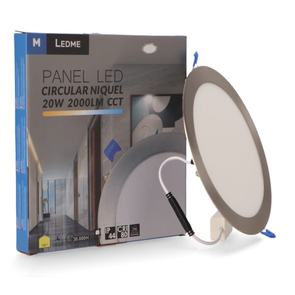 Painel LED Redondo Níquel 20W CCT - Image 3