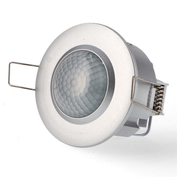 Sensor de movimento PIR 360º Embutir prata