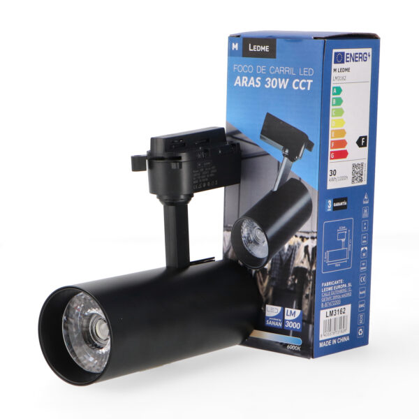 Foco LED para calha Black Aras 30W Monofásico CCT - Image 3
