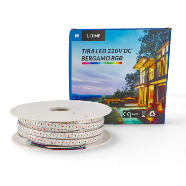 Fita de LED 220V AC SMD2835 Bergamo 13W/m IP65 RGB - 25 metros - Image 3