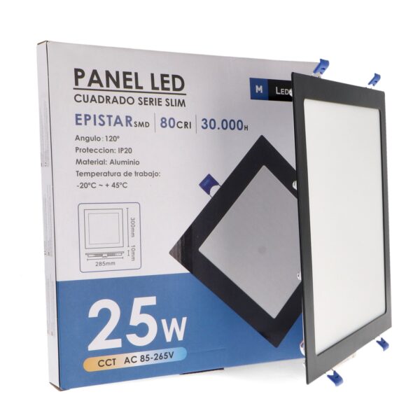 Painel LED quadrado Preto 25W CCT - Image 3