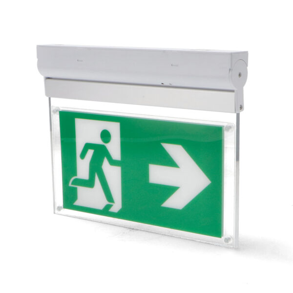 Emergencia LED 3W Sinyal Permanente com pôster frente e verso e botão de autoteste