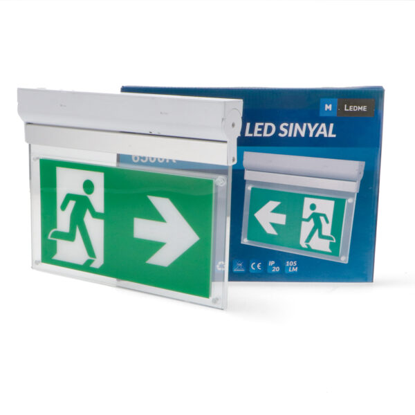 Emergencia LED 3W Sinyal Permanente com pôster frente e verso e botão de autoteste - Image 3