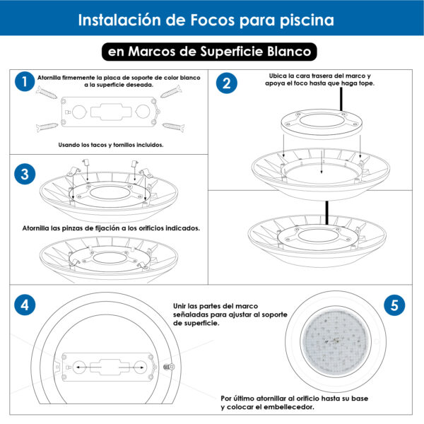 Moldura de superfície Branco para lâmpada PAR56 Next Series de Piscina - Image 5