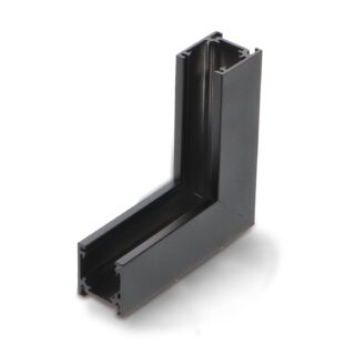 União em L vertical para calha magnética Serie 16mm  Preto