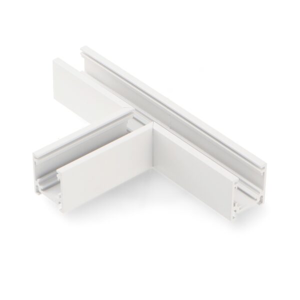 União horizontal T para calha magnético Serie 16mm  Branco