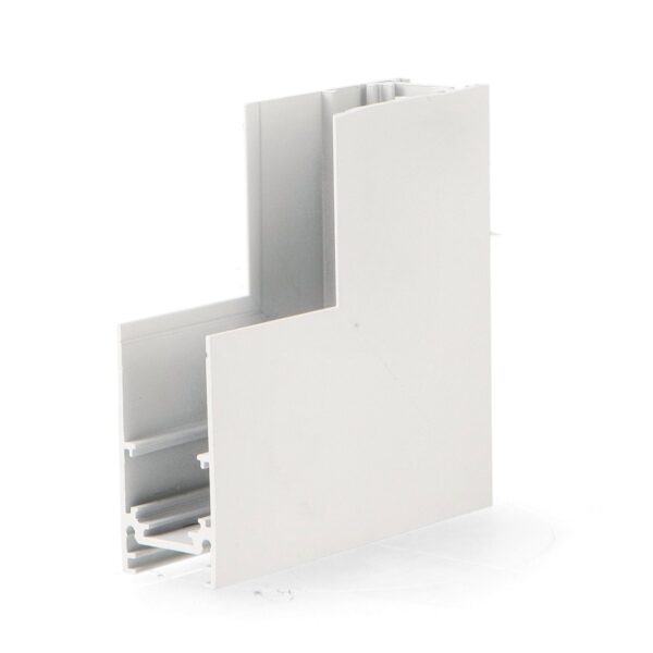 União em L vertical para calha magnética Serie 20mm  - DSC  Branco