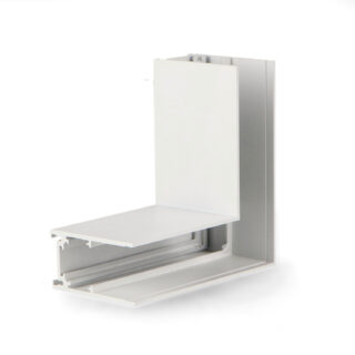 União em L horizontal para calha magnética Serie 20mm - DSC  Branco