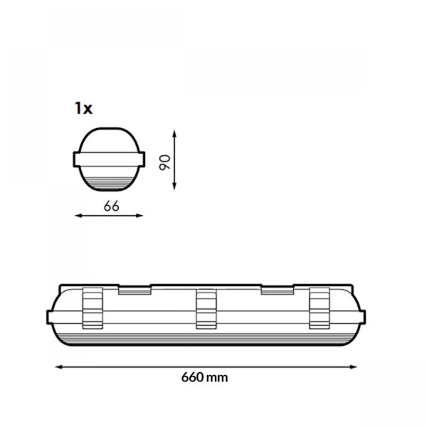 Armadura para um tubo LED Platno 600 mm - Image 2