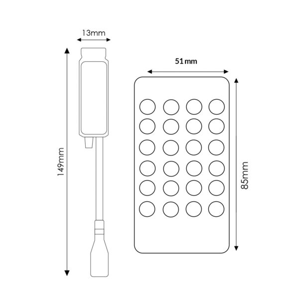 Controlador mini para fitas led RGB com controle remoto por IR - Image 3