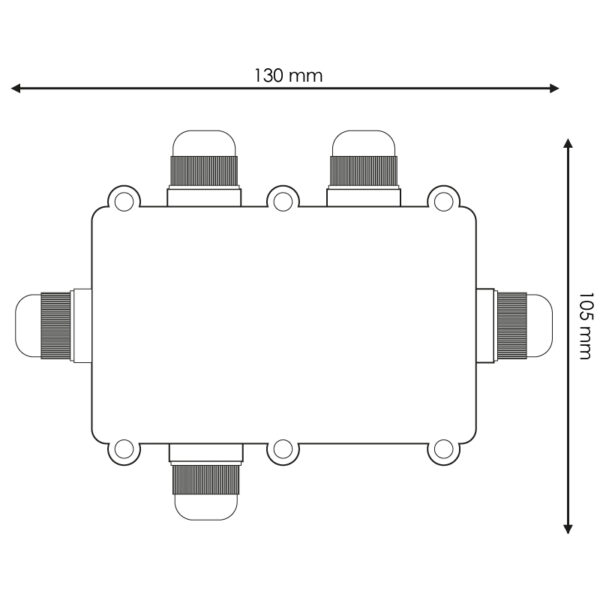 Caixa estanque com Cinco Conectores IP68 - Image 2
