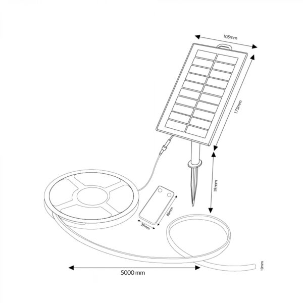 Pack de fita de LED Solar SMD2835 300L 3000K - 5 metros - Image 3