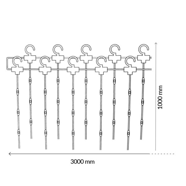 Cortina de guirlanda LED para exterior com USB 3*1m RGB - Image 2