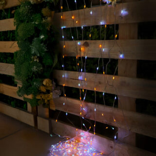 Cortina de guirlanda LED para exterior com USB 3*2m RGB