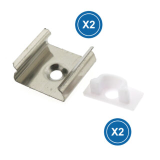 Pack de 2 topos e grampos para perfil  LM3702