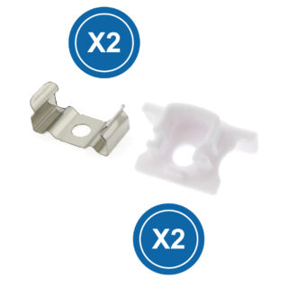 Pack de 2 topos e grampos para perfil  LM3714