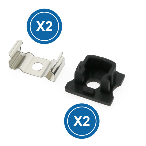 Pack de 2 topos e grampos para perfil LM3720