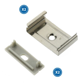 Pack de 2 topos e 2 grampos para perfil LM3775