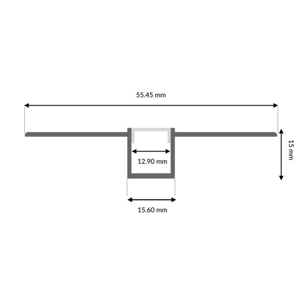 Perfil de aluminio Muf - 2 metros - Image 2