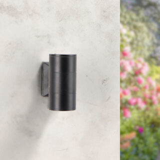 Aplique de parede LED Tube Black 2X3W IP54