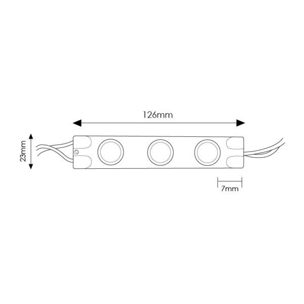 Corrente de 20 Módulos de 3 LED SMD Sanan 220V DC 3W - Image 2