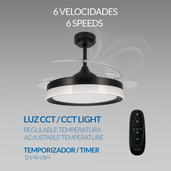 Ventoinha de Teto LED Black Yeray - Image 4