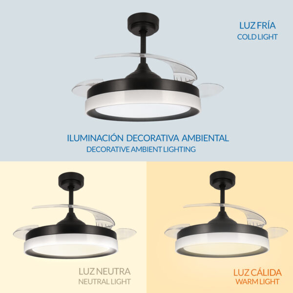 Ventoinha de Teto LED Black Yeray - Image 6