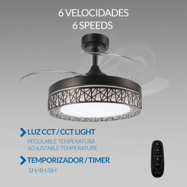 Ventoinha de Teto LED Black Aqua - Image 4