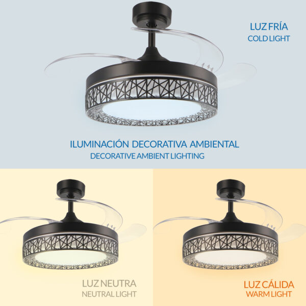 Ventoinha de Teto LED Black Aqua - Image 5