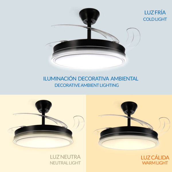 Ventoinha de Teto LED Black Olga - Image 6