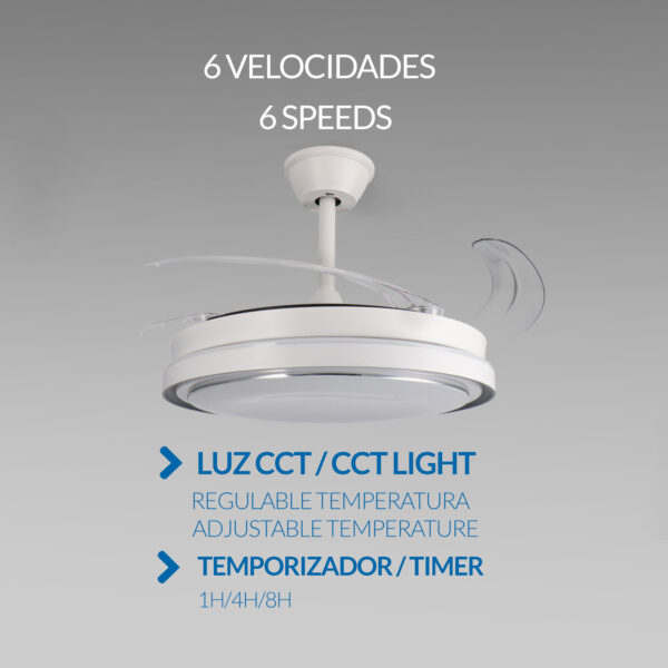 Ventoinha de Teto LED White Hood Star - Image 4