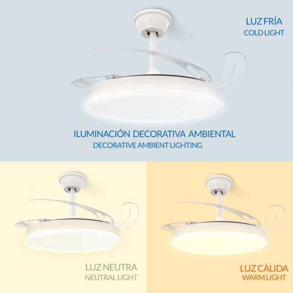 Ventoinha de Teto LED White Otah Star - Image 6