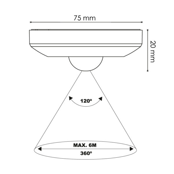 Mini Sensor de Movimento PIR 360º Superfice - Image 2
