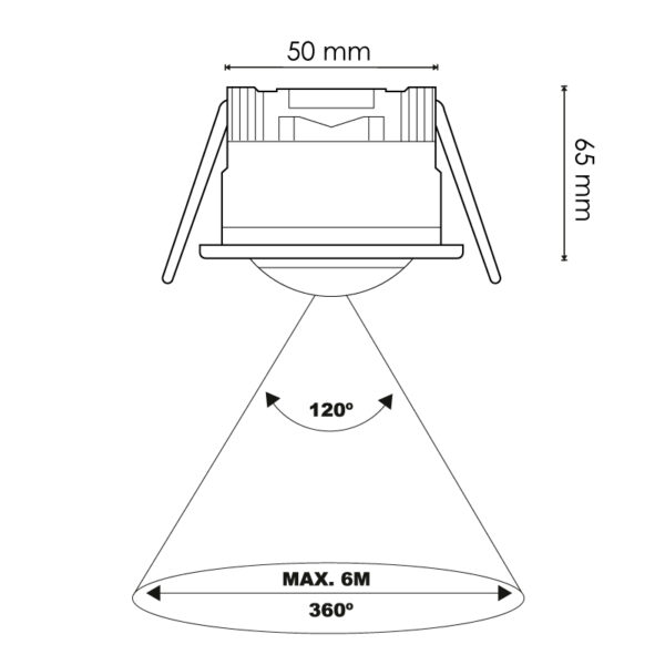 Sensor de movimento PIR 360º Embutir prata - Image 2