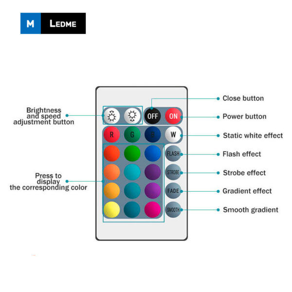 Controlador mini para fitas led RGB com controle remoto por IR - Image 2
