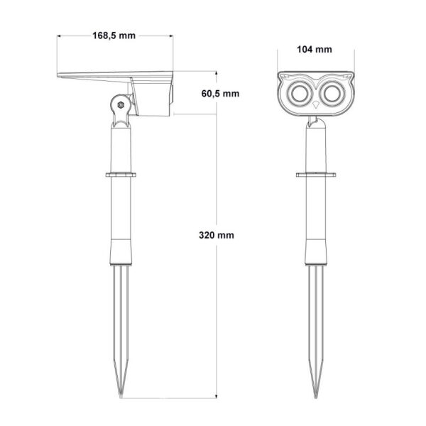 Refletor Solar LED com Espiga Owl - Image 2