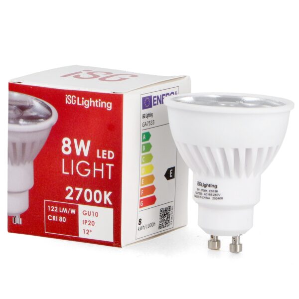 Lampada LED GU10 CobPro 8W 12º  2700K